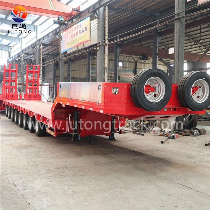 8axle אדום -נגרר עם מיטה נמוכה